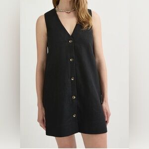NWT POSSE Nancy Linen Mini Dress in Black size S